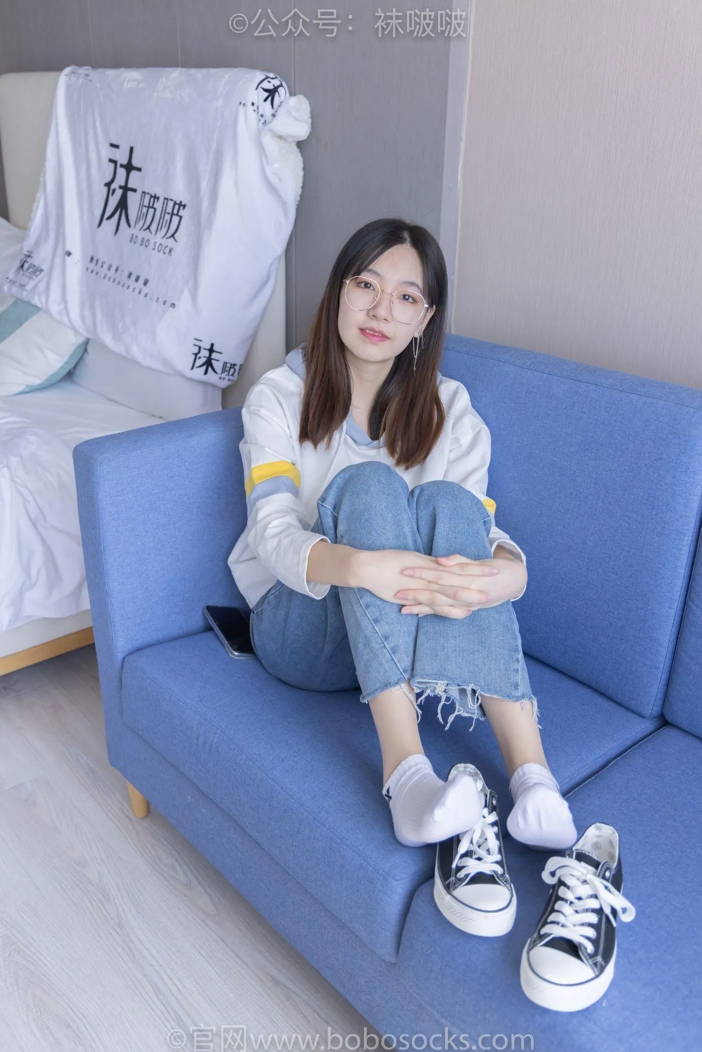 [BoBoSocks袜啵啵]NO.080 小甜豆-帆布鞋、白棉袜、肉丝（花絮版） [140P]插图3